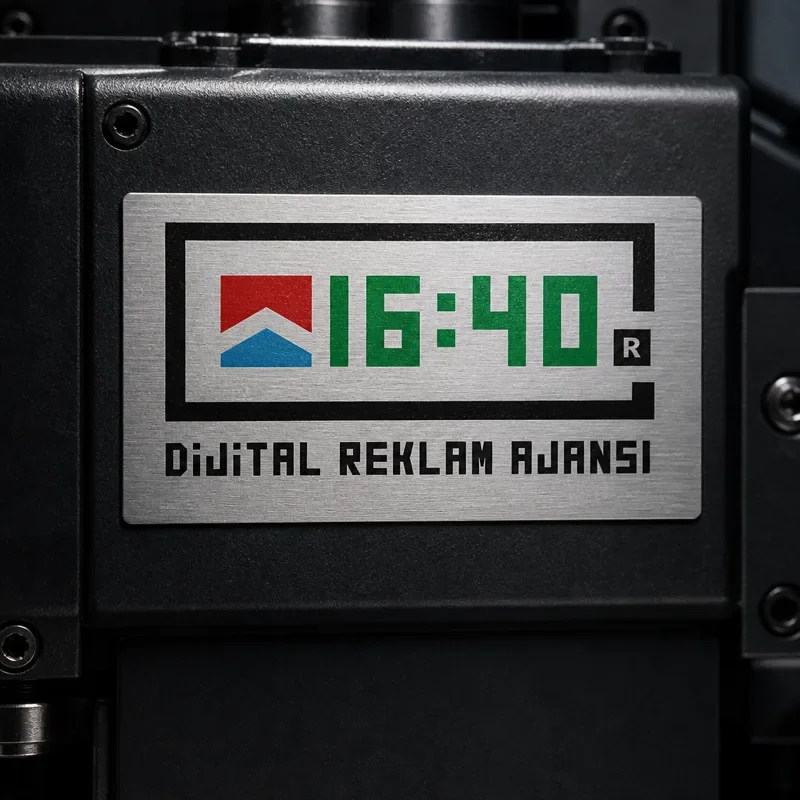 Metal etiket — 16:40 Dijital endüstriyel plaka