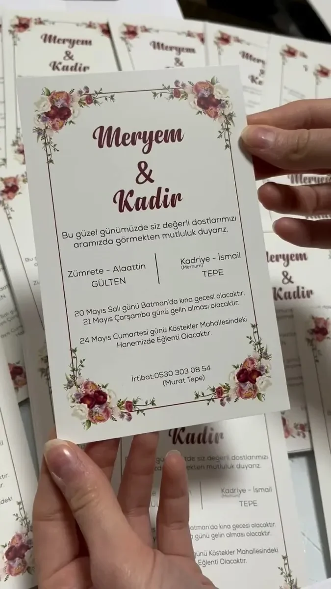 Matbaa — 16:40 Dijital düğün davetiyesi baskısı